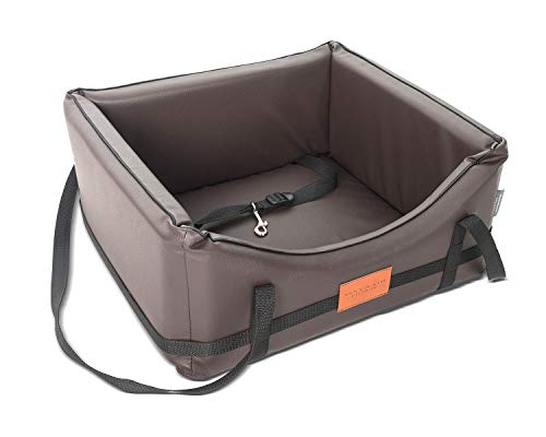 Mayaadi-Home Hundeautositz Kunstleder Hundesitz Hundebett Autokörbchen Autositz Hundesitz Hundedecke Hundekorb Transportbox Pako für Rückbank Vordersitz Braun L (65 x 55 cm) von Mayaadi-Home