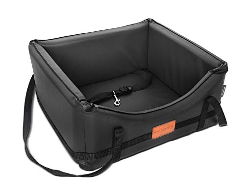 Mayaadi-Home Hundeautositz Kunstleder Hundesitz Hundebett Autokörbchen Autositz Hundesitz Hundedecke Hundekorb Transportbox Pako für Rückbank Vordersitz Schwarz L (65 x 55 cm) von Mayaadi-Home