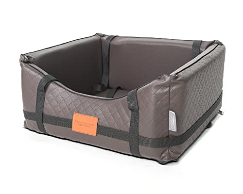 Mayaadi-Home Hundeautositz Kunstleder Hundesitz Hundebett Autokörbchen Hundedecke Hundekorb Transportbox Autositz Gesteppt für Rückbank Vordersitz (L (65x55x25cm), Dunkelbraun) von Mayaadi-Home