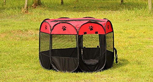 Mayco Bell tragbare Faltbare Haustier Laufstall Hund Käfig Übung Zwinger Katzen Indoor/Outdoor abnehmbare Mesh Shade Cover acht Pannel von Mayco Bell
