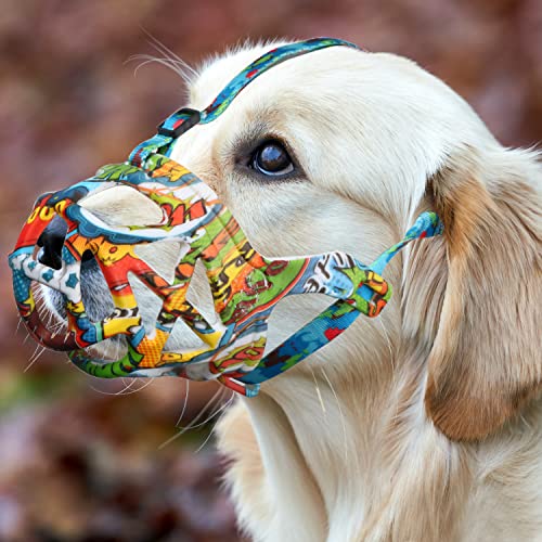 Hundemaulkorb, Bedruckter Korb-Maulkorb für kleine, mittelgroße und große Hunde, Dackel, Beagle, Atmungsaktive Haustier-Maulkörbe, um das Beißen zu verhindern und Kauen zu verhindern Hundemaulkorb, Bedruckter Korb-Maulkorb für kleine, mittelgroße und große Hunde, Dackel, Beagle, Atmungsaktive Haustier-Maulkörbe, um das Beißen zu verhindern und Kauen zu verhindern von Mayerzon