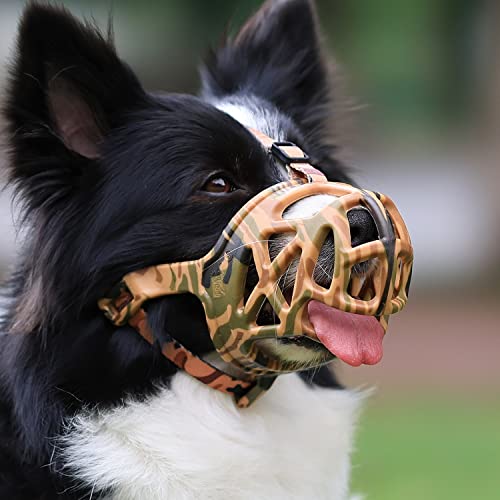 Hundemaulkorb, weicher Korb Maulkorb für kleine mittelgroße große Hunde Deutscher Schäferhund, Labrador, Dobermann, atmungsaktiver Silikon-Maulkorb, DASS Beißen lecken Aussparungen (Camouflage, XS) Hundemaulkorb, weicher Korb Maulkorb für kleine mittelgroße große Hunde Deutscher Schäferhund, Labrador, Dobermann, atmungsaktiver Silikon-Maulkorb, DASS Beißen lecken Aussparungen (Camouflage, XS) von Mayerzon