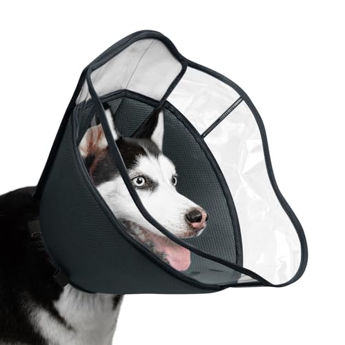 Mayerzon Halskrause Hund Weich, Leckschutz Hund, Schutzkragen Hunde Halskrause, Einstellbarer Hundekragen mit Leckschutz, Leichte Halskrausen für Hunde, Haustier-Elizabethanischer (Grau, M) von Mayerzon