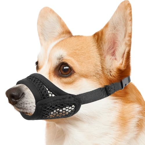 Mayerzon Maulkorb aus Netzstoff für kleine, mittelgroße und große Hunde, Anti-Beißen, Öffnung vorne Maulkorb für Mini-Pudel-Corgi, Fokus auf kurze Schnauze, atmungsaktives Gewebe, ermöglicht Hecheln Mayerzon Maulkorb aus Netzstoff für kleine, mittelgroße und große Hunde, Anti-Beißen, Öffnung vorne Maulkorb für Mini-Pudel-Corgi, Fokus auf kurze Schnauze, atmungsaktives Gewebe, ermöglicht Hecheln von Mayerzon