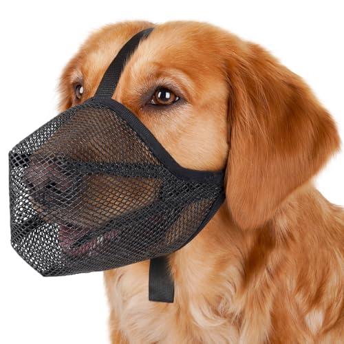 Mayerzon Maulkorb für Hunde, weicher Netzmaulkorb für kleine, mittelgroße und große Hunde, Anti-Bissfänger, atmungsaktiv, verstellbarer Mundschutz für Deutscher Schäferhund, Labrador, Golden Retriever Mayerzon Maulkorb für Hunde, weicher Netzmaulkorb für kleine, mittelgroße und große Hunde, Anti-Bissfänger, atmungsaktiv, verstellbarer Mundschutz für Deutscher Schäferhund, Labrador, Golden Retriever von Mayerzon