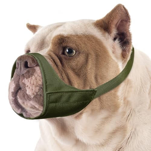 Mayerzon Maulkorb für Hunde mit kurzer Schnauze, Kleiner Maulkorb für Chihuahua, American Bully Boxer Welpen, weicher Stoff, Mundbedeckung für Tierarztbesuche und verhindert Beißen oder Kauen. von Mayerzon