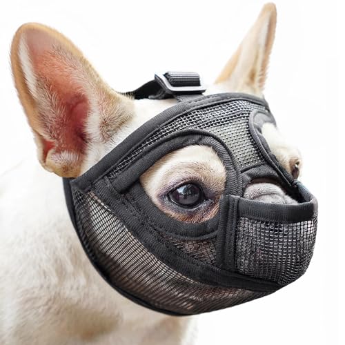 Mayerzon Maulkorb für Hunde mit kurzer Schnauze, französische Bulldogge, Maulkorb mit Zunge heraus, um zu verhindern, DASS Essen beißen Lecken, Netz-Hundemaulkorb für Shih Tzu Mops, englische Mayerzon Maulkorb für Hunde mit kurzer Schnauze, französische Bulldogge, Maulkorb mit Zunge heraus, um zu verhindern, DASS Essen beißen Lecken, Netz-Hundemaulkorb für Shih Tzu Mops, englische von Mayerzon