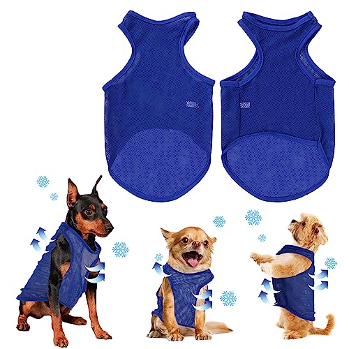 Mayoii Hund Kühlweste Atmungsaktiv Hund Kühlmantel für Mittel Große Kleine Haustier Hunde, Hund Kühljacke für Outdoor Wandern Training (Blau, S) von Mayoii
