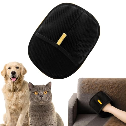 Mayoii 1Paar Katzen Handschuhe Fellpflege Fellmagnet Bürste für Katzen und Hunde Antistatischer Handschuh zur Entfernung von Tierhaaren Atmungsaktiv Waschbar Pflegehandschuh (Schwarz, 1 PCS) von Mayoii
