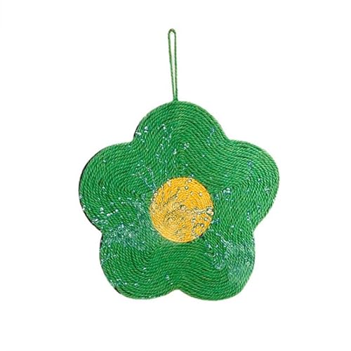 Kratzmatte aus Sisalmaterial, verschleißfest, großer Raum, niedliche Form, Katzenkratzmatte für Haustiere, Katzen, Orange, 38 x 32 x 1 cm (grüne Blumenform) von Mayueri