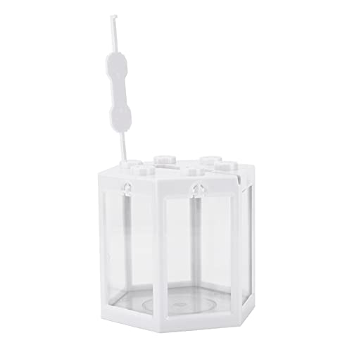 Mayueri Kleiner Aquarium -Fischtank Sechskantform überlagbares Tragbares Mini -Aquariumtank für Bürodekoration Kunststoffmaterial 12x10.5x11cm (Weiß) von Mayueri