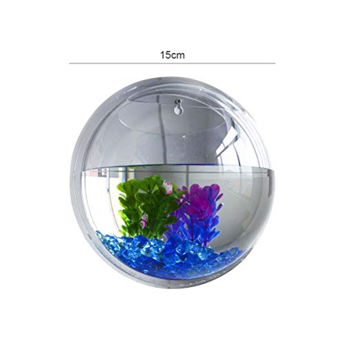 Wand Hängende Fischtank Acryl Transparent Dekorative Behälter für Home Office Decor 15 cm Durchmesser Wand Hängende Fischtank Acryl Transparent Dekorative Behälter für Home Office Decor 15 cm Durchmesser von Mayueri