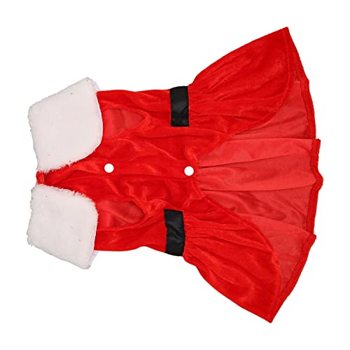Weihnachtsmann Hunde Weihnachtskleid Hautfreundliche Atmungsaktive Elastische Haustier Winterkleidung für Kleine Hunde Katzen Gold Samt Nachahmung Kaninchenfell Stoff (L) von Mayueri