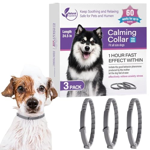 Beruhigendes Hundehalsband – Trennung von Stress, schlechtes Pheromon des Verhaltens, beruhigendes Halsband für Hunde, verstellbar, Entspannungshalsband, für Haustiere von Mbiyhgta