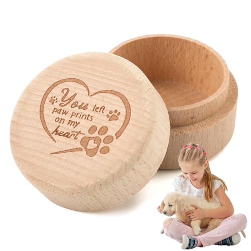 Gedenkbox aus Holz für Tierhaare, Gedenkbox für Hunde bei Verlust, Aschebehälter für Hunde und Katzenhaare | Aufbewahrungsbox für Hundeasche von Katzenhaare | Hundeasche Aufbewahrungsbox, bo von Mbiyhgta