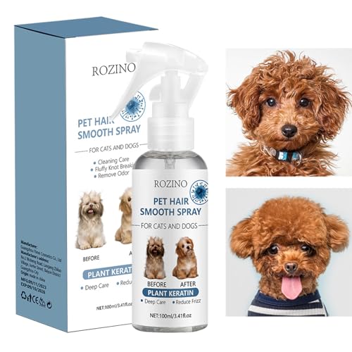 Hund Spray Demating-Leave-In Conditioner, Anti-statisches Sprühgefilzhaar, Knotenentferner sanftes Pflege gesunder Mantel | Ideales Spray für hartnäckige Verwicklungen Knoten Hunde von Mbiyhgta