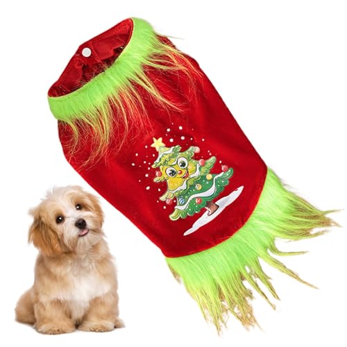Hunde-Weihnachtskleidung | Lustiges Weihnachtskostüm, Einteiler, Hundekleidung für kleine Hunde, rot-grüne Hunde-Weihnachts-Cosplay-Kleidung, bedrucktes Haustier-Hundeshirt, Urlaubsbekleidung für klei Hunde-Weihnachtskleidung | Lustiges Weihnachtskostüm, Einteiler, Hundekleidung für kleine Hunde, rot-grüne Hunde-Weihnachts-Cosplay-Kleidung, bedrucktes Haustier-Hundeshirt, Urlaubsbekleidung für klei von Mbiyhgta