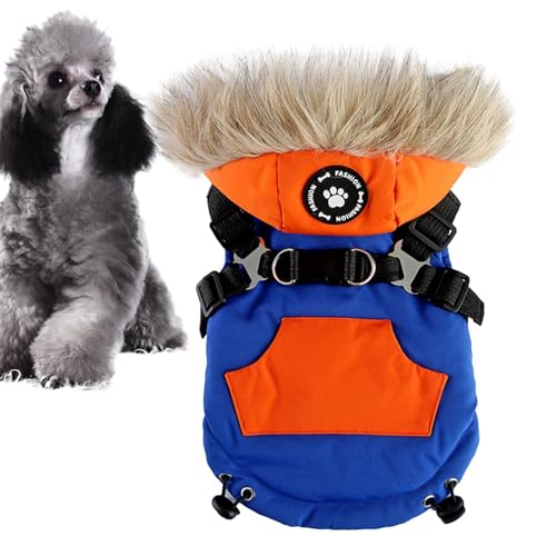 Hundemantel mit Reißverschluss – warme Hundekleidung, Hunde-Wintermantel mit Kapuze | Bequemer Hunde-Wintermantel, Hundemäntel mit Reißverschluss, Hundemäntel, Hundejacke, Kaltwettermäntel für Outdoor von Mbiyhgta