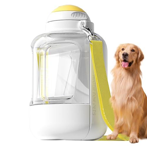 Hundewasserflasche - Reiseflasche Wasserschale | Hundewasserspender mit großer Kapazität, 2 in 1 Welpen -Trinkschale, Leckdosenflasche, Haustierwasserflasche Hundewasserflasche - Reiseflasche Wasserschale | Hundewasserspender mit großer Kapazität, 2 in 1 Welpen -Trinkschale, Leckdosenflasche, Haustierwasserflasche von Mbiyhgta