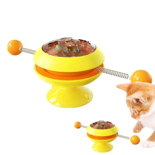 Katzenminze Spinner Spielzeug | Katzenspielzeug für Indoor Katzen mit Saugnapf | Katzenspielzeug für Indoor Katzen, Katze Zahnbürste Spielzeug Kätzchen Zahnen Spielzeug, Interaktiver Ball Katzenminze von Mbiyhgta