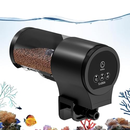 Mbiyhgta Automatisches Futtermittel für Aquarien, automatische Futterzufuhr für Aquarium, 100 ml, mit Timer für schwimmende und sinkende Flocken für -Cichliden Mbiyhgta Automatisches Futtermittel für Aquarien, automatische Futterzufuhr für Aquarium, 100 ml, mit Timer für schwimmende und sinkende Flocken für -Cichliden von Mbiyhgta