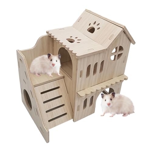 Mbiyhgta Hamsterhaus mit Kletterleiter – Doppeldecker-Rennmaus-Hütte mit Leiter | große Kleintiere aus für Haustiere, Erkundungsspielzeug für Chinchilla Mbiyhgta Hamsterhaus mit Kletterleiter – Doppeldecker-Rennmaus-Hütte mit Leiter | große Kleintiere aus für Haustiere, Erkundungsspielzeug für Chinchilla von Mbiyhgta
