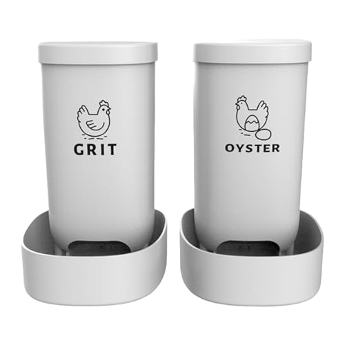 Mbiyhgta Hühnerfutterautomat | 2-Teiliger Futterautomat Für Küken Entenfütterer | Stall Fütterung Geflügelzubehör für Grit Austernschale Outdoor Katzen - Hof Hinterwand Bauernhof Kaninchen Katzen von Mbiyhgta