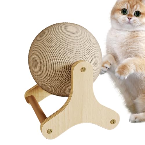 Mbiyhgta Natürlicher Sisal-Kratzball für Katzen, Katzenspielzeug, Sisal-Kratzball, rutschfestes Möbelzubehör für Haustiere, Laufrad für Katzen, Mbiyhgta Natürlicher Sisal-Kratzball für Katzen, Katzenspielzeug, Sisal-Kratzball, rutschfestes Möbelzubehör für Haustiere, Laufrad für Katzen, von Mbiyhgta