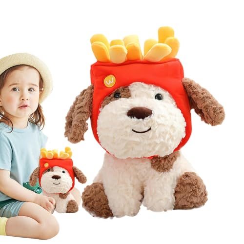 Realistische Plüschtiere für Hunde, Plüschtiere für Hunde | Niedlicher Pommes Hund aus Plüsch für Mädchen – Lustiges und niedliches Plüschtier für Sofa von Mbiyhgta