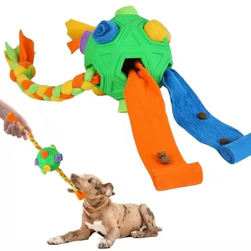 Interaktives 2-in-1 Hundespielzeug | Hundespielzeug und Welpen | Leckerlispender + Spaß Tauziehen | Hundepuzzle | für alle Altersgruppen und Größen (grün) von McBe Pets