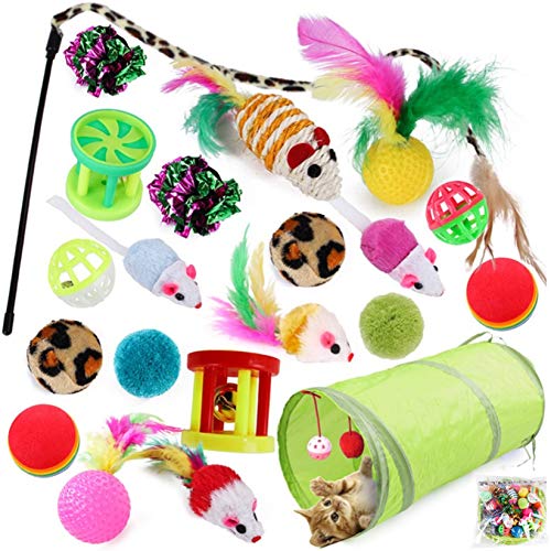 McNory Spielzeug-Set für Katzen, Haustiere, Kätzchen, Ballspielzeug, Tunnel, Katze, 21-teilig McNory Spielzeug-Set für Katzen, Haustiere, Kätzchen, Ballspielzeug, Tunnel, Katze, 21-teilig von McNory