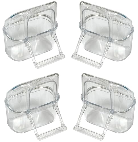 4 transparente Acryl-Kunststoff-Futterspender für Samen, Futter und Wasser, für Vögel, Papageienkäfig, mit Federverschluss, Futterstation 4 transparente Acryl-Kunststoff-Futterspender für Samen, Futter und Wasser, für Vögel, Papageienkäfig, mit Federverschluss, Futterstation von Mcage