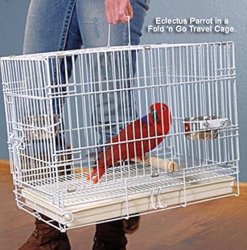 Robuster, leicht tragbarer Metallkäfig für Reisen oder Tierärzte, zusammenklappbar, für Papageien, Vögel, mit Edelstahl-Futterschalen, natürlicher Holzständer Robuster, leicht tragbarer Metallkäfig für Reisen oder Tierärzte, zusammenklappbar, für Papageien, Vögel, mit Edelstahl-Futterschalen, natürlicher Holzständer von Mcage