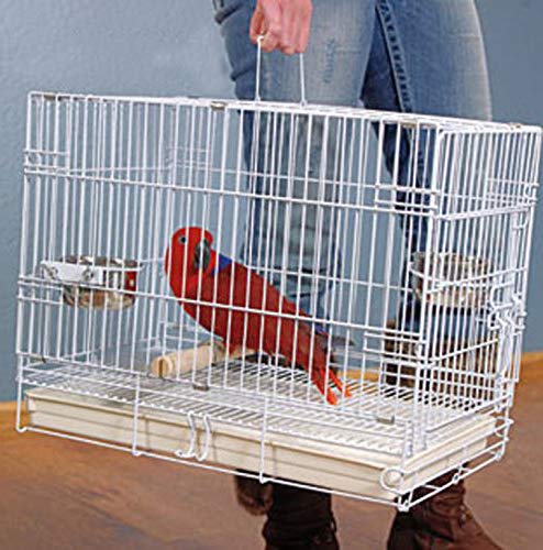 Großer tragbarer, langlebiger Metallkorb für Reisen oder Tierärzte, einfach zusammenklappbar, für Papageien, Vögel, schnabelsicher, Käfig, leicht zu reinigen, herausziehbar, Edelstahl-Futterschalen Großer tragbarer, langlebiger Metallkorb für Reisen oder Tierärzte, einfach zusammenklappbar, für Papageien, Vögel, schnabelsicher, Käfig, leicht zu reinigen, herausziehbar, Edelstahl-Futterschalen von Mcage