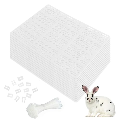 12 Stück Kunststoff Kaninchenkäfig Matte Matten Füße Pads für Haustier Hunde Katzen Häschen (weiß) von MdakeGo