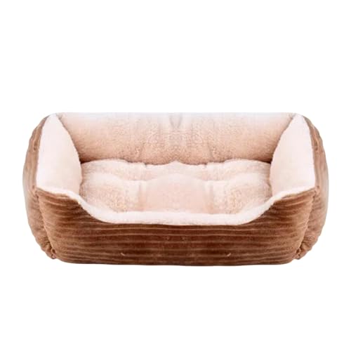 MdybF Hundebett Bett Für Hundekatze Haustier Quadrat Plüsch Zwinger Mittel Kleiner Hundesofa Bettkissen Haustier-Katzenhundbett 01-Xs (43X34X12Cm) von MdybF