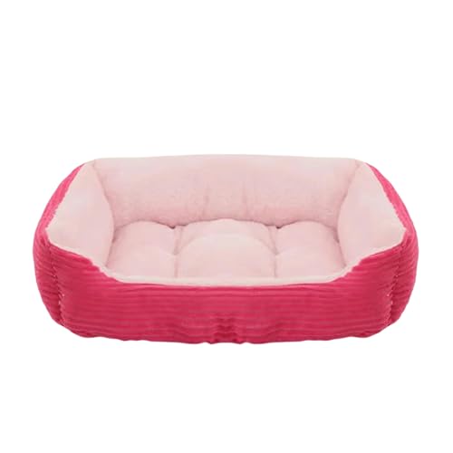 MdybF Hundebett Bett Für Hundekatze Haustier Quadrat Plüsch Zwinger Mittel Kleiner Hundesofa Bettkissen Haustier-Katzenhundbett 07-S (48X40X12Cm) von MdybF
