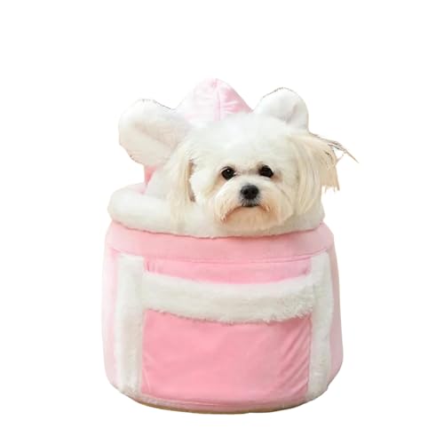 MdybF Katzentasche Winter Schulter Haustier Rucksack Nest Tragbare Warme Katzenbeutel Kitty Katzennest Kleines Hund Zwinger Haustier Nest-rosa-m von MdybF