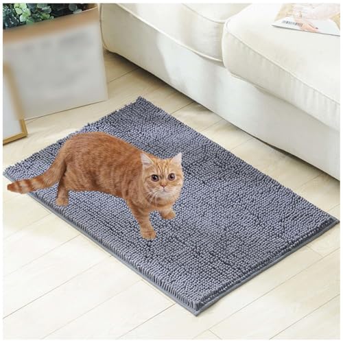 Katzenklo Matte 60x150cm, Katzenklo Matte Groß XXL Weich Saugfähige Matte Katzenklo rutschfeste,Darkgray von MeLtor