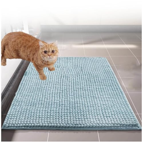 Katzenmatte Katzenklo 60x150cm, Katzenklo Matte Groß Weich Saugfähige Katzenklo Matte Groß XXL rutschfeste,Blue von MeLtor