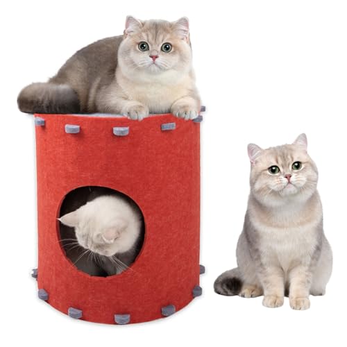 Cola Katzenhöhle Filz, 2 Etagen Katzenhaus aus Filz, Katzenbett, Katzenhöhle für Katzen, 42 x 41 x 41cm, Katzen Haus für Mietze Katzen zum Schlafen, Verstecken und Toben Cola Katzenhöhle Filz, 2 Etagen Katzenhaus aus Filz, Katzenbett, Katzenhöhle für Katzen, 42 x 41 x 41cm, Katzen Haus für Mietze Katzen zum Schlafen, Verstecken und Toben von MeYuxg