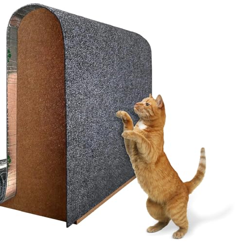 Kratzmatte Selbstklebend, Kratzschutz Sofa Katze, DIY Kratzteppich Katze, Kratzbrett Katze, Katzenkratzmatten für Tür Wand Möbel Couch(Dunkelgrau, 200cmx40cm) von MeYuxg