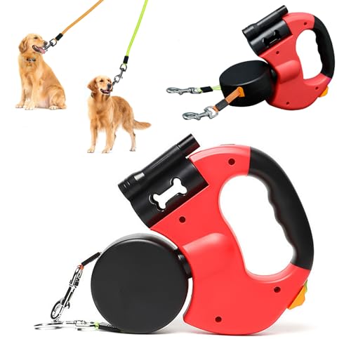 MeYuxg Doppelleine für 2 Hunde, 3M Flexibler Versenkbar Leine für 2 Hundes, Doppelte Hundeleine mit LED-Lichtern,Reflektierende Hundeleine für Zwei Hunde aus Nylon mit 360° Drehung, für kleine Hundes MeYuxg Doppelleine für 2 Hunde, 3M Flexibler Versenkbar Leine für 2 Hundes, Doppelte Hundeleine mit LED-Lichtern,Reflektierende Hundeleine für Zwei Hunde aus Nylon mit 360° Drehung, für kleine Hundes von MeYuxg