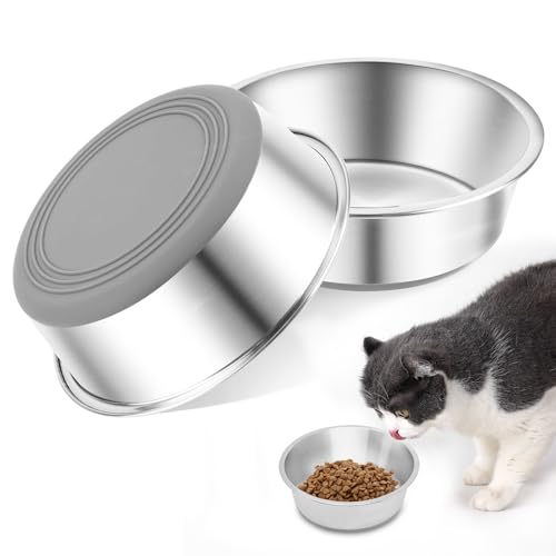 Napf Hund 2er-Pack Hundeschüssel Futternäpfe für Hundenapf Edelstahl (825 ml) mit Rutschfester Silikonbasis für Futter und Wasser für Große Mittelgroße und Kleine Hunde Katzen von MeYuxg
