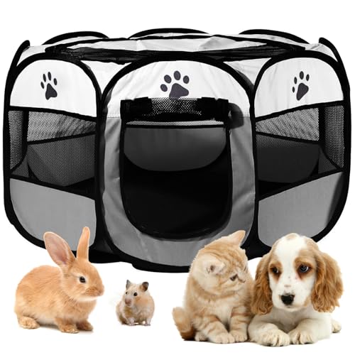 MeYuxg Welpenauslauf 114x114x58cm, Haustier Hundezaun, Tragbarer Laufstall für Innen- und Außenbereich, Hundegehege Katzengehege, Geeignet für Hunde, Katzen und Kleintiere, Grau MeYuxg Welpenauslauf 114x114x58cm, Haustier Hundezaun, Tragbarer Laufstall für Innen- und Außenbereich, Hundegehege Katzengehege, Geeignet für Hunde, Katzen und Kleintiere, Grau von MeYuxg