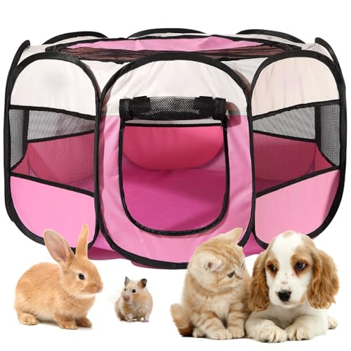 MeYuxg Welpenauslauf 91x91x58cm, Haustier Hundezaun, Tragbarer Laufstall für Innen- und Außenbereich, Hundegehege Katzengehege, Geeignet für Hunde, Katzen und Kleintiere, Rosa MeYuxg Welpenauslauf 91x91x58cm, Haustier Hundezaun, Tragbarer Laufstall für Innen- und Außenbereich, Hundegehege Katzengehege, Geeignet für Hunde, Katzen und Kleintiere, Rosa von MeYuxg