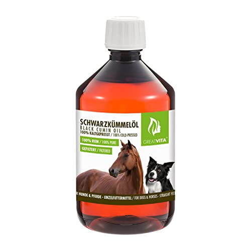 GreatVita Schwarzkümmelöl für Tiere, kaltgepresst & 100 Procent rein, 500 ml natürliche Fellpflege GreatVita Schwarzkümmelöl für Tiere, kaltgepresst & 100 Procent rein, 500 ml natürliche Fellpflege von Mea Vita