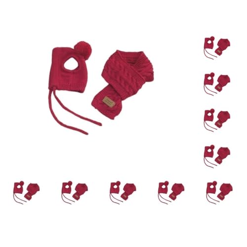 10 Set Winter Warm Haustier Hund Strickschal Lange Seil Hut Modische Kopfbedeckung Schutz mit Ohrlöchern Reise Hunde Zubehör Rot 10 Set Winter Warm Haustier Hund Strickschal Lange Seil Hut Modische Kopfbedeckung Schutz mit Ohrlöchern Reise Hunde Zubehör Rot von Mealoodiousmusea