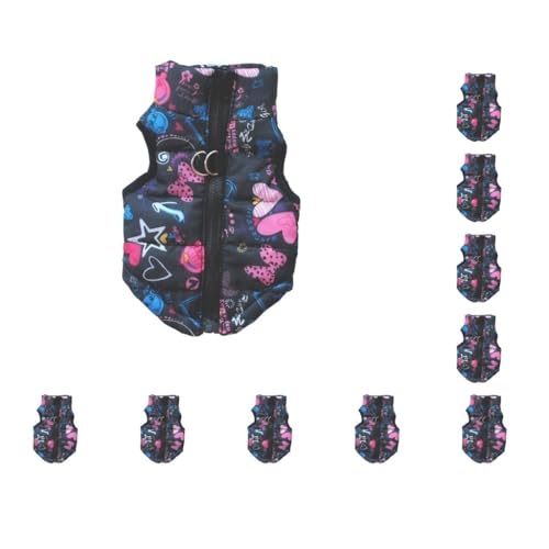 10er-Set Experience Ultimate Comfort Geeignete Größe Winter Haustier Kleidung Polyester Kleine Hunde und Katzen Gepolsterte Winterkleidung Hundemantel Schwarz S von Mealoodiousmusea