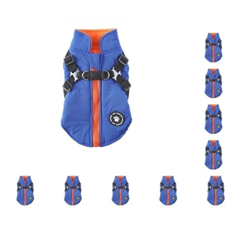 10er-Set Winter-Haustiergeschirr-Jacke, wasserdicht, winddicht, Mantel, Laufen, leicht, Universal-Kleidung, Haken hinten, Kleidung, Dekoration, Blau, Größe S 10er-Set Winter-Haustiergeschirr-Jacke, wasserdicht, winddicht, Mantel, Laufen, leicht, Universal-Kleidung, Haken hinten, Kleidung, Dekoration, Blau, Größe S von Mealoodiousmusea